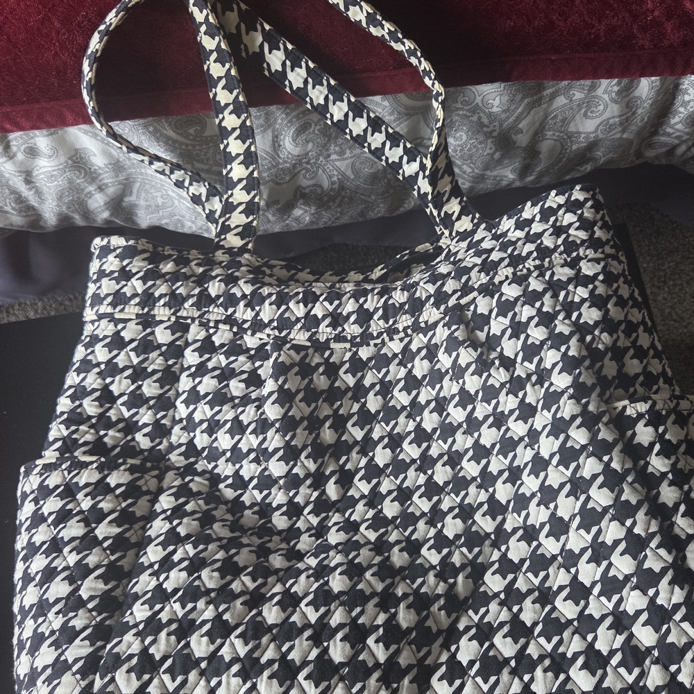 Vera Bradley Black and White Houndstooth Tote Bag
